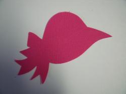 Hat / Sunbonnet Laser Cut Appliques (Size: with FUSIBLE - 5"W, Color: Hot Pink  , Direction: Facing right)