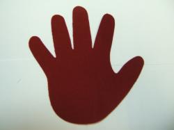 Hands Laser Cut Appliques (Size: 5"H, Color: Red)