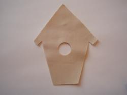 Birdhouse Laser Cut Appliques (Size: 6"H, Color: Tan/Beige )