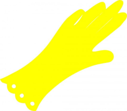 Glove Laser Cut Appliques (Color: Yellow  , Size: 6"H)