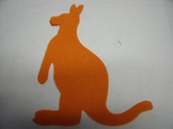 Kangaroo Laser Cut Appliques (Size: with FUSIBLE - 4"H, Color: Orange , Direction: Facing right)