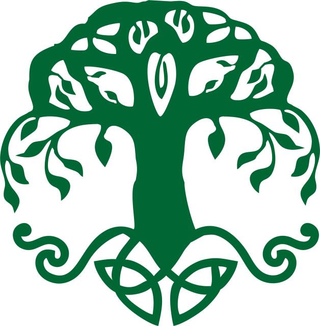 Celtic Tree of Life Silhouette Laser Cut Appliques (Size: 10"W, Color: Dark Green)