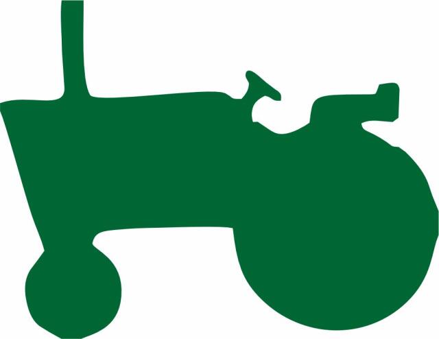 Tractor Laser Cut Appliques (Size: with FUSIBLE - 6"H, Color: Tonal - Green, Direction: Facing left)