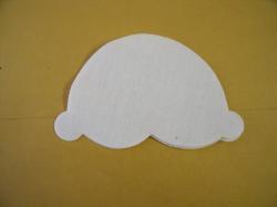 Ice Cream Scoop Laser Cut Appliques (Size: With FUSIBLE- 6"W, Color: White )