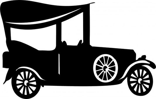 Antique Vintage Ford Classic Silhouette Laser Cut Appliques (Size: with FUSIBLE - 9"W, Direction: facing right)