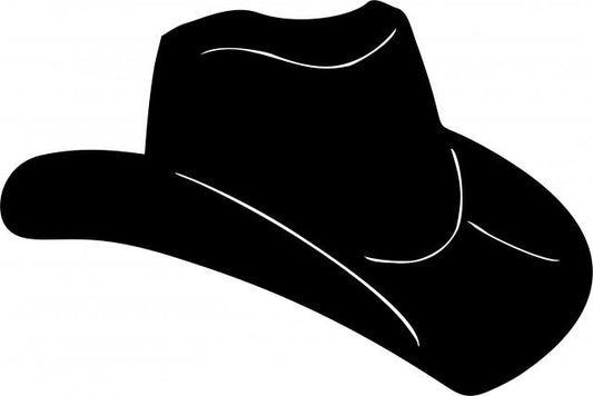 Cowboy Hat Silhouettes Laser Cut Appliques (Size: 9"H, Direction: facing right)
