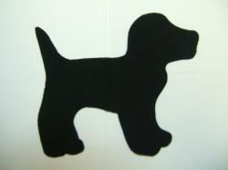 Dog - Puppy Laser Cut Appliques (Size: 6"W, Color: Black , Direction: Facing left)