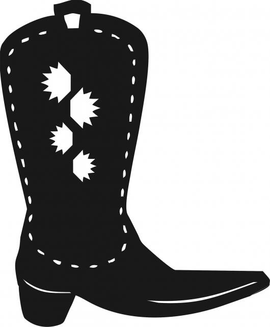 Cowboy Boot w/Sun Silhouettes Laser Cut Appliques (Size: 8"H, Direction: facing right)