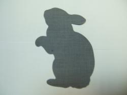 Easter Rabbit Laser Cut Appliques (Size: 4"H	, Color: Gray , Direction: Facing left)