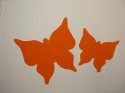 Butterfly Set Laser Cut Appliques (Size: with FUSIBLE - 1 Medium & 1 Extra Large, Color: Orange )