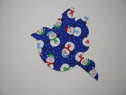 Christmas Bird Laser Cut Appliques (Size: 4"H, Color: Blue Snowmen, Direction: Facing left)
