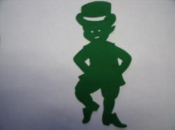 Leprechaun Die Cut Appliques (Size: with FUSIBLE - 6"H, Color: Green )