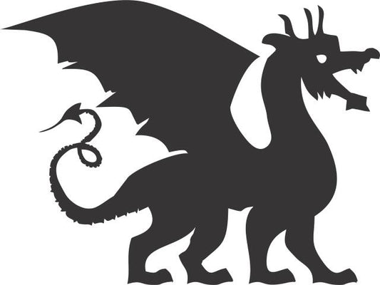 Dragon #3 Silhouette Laser Cut Appliques (Direction: Facing right, Size: 12"W)