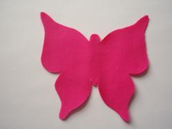 Butterfly Laser Cut Appliques (Size: with FUSIBLE - 6"W, Color: Hot Pink )