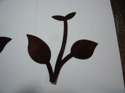 Flower Stem w/Leaf Large Laser Cut Appliques (Size: with FUSIBLE - , Color: Tonal - Brown)