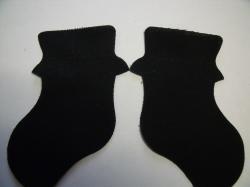 Baby Bootie Pair Laser Cut Appliques (Size: 5"H, Color: Black )