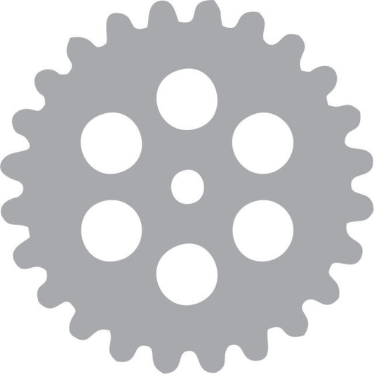 Gear #1 Silhouette Laser Cut Appliques (Color: Gray, Size: 6')