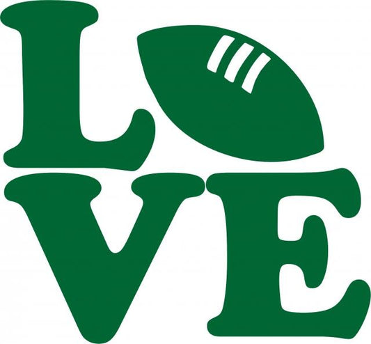 KIT - LOVE - Football Laser Cut Silhouettes (Size: 3"H, Color: Green)