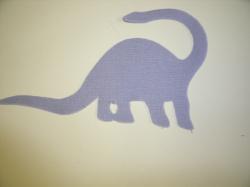 Dinosaur - Apatosaurus Laser Cut Appliques (Size: 5"W, Color: Gray , Direction: Facing right)