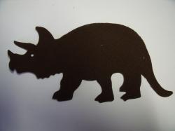 Dinosaur - Triceratops Laser Cut Appliques (Size: 6"W, Color: Brown  , Direction: Facing right)