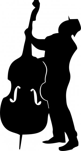 Bass Player Laser Cut Appliques (Direction: facing left, Size: WITH Backing - 15"H)