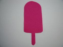Ice Creamsicle Laser Cut Appliques (Size: With FUSIBLE- 5"H, Color: Hot Pink )
