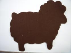 Easter Lamb Laser Cut Appliques (Size: 4"W, Color: Brown , Direction: Facing right)
