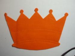 Crown Laser Cut Appliques (Size: 5"W, Color: Orange )