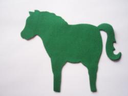 Horse Laser Cut Appliques (Size: with FUSIBLE - 4"H, Color: Green  , Direction: Facing left)