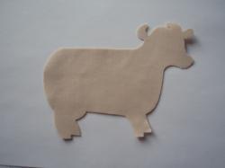 Cow Laser Cut Appliques (Size: 4"W, Color: Tan/Beige , Direction: Facing right)