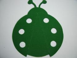 Ladybug Laser Cut Appliques (Size: with FUSIBLE - 6"H, Color: Green )