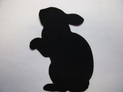 Easter Rabbit Laser Cut Appliques (Size: 4"H	, Color: Black , Direction: Facing right)