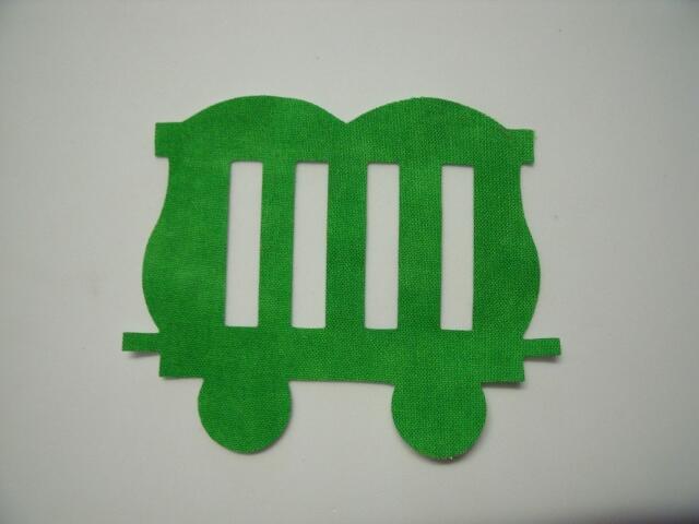 Christmas Train Zoo Car Laser Cut Appliques (Size: 5"H, Color: Tonal - Green)