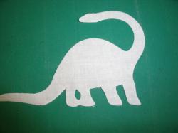 Dinosaur - Apatosaurus Laser Cut Appliques (Size: 5"W, Color: White , Direction: Facing right)