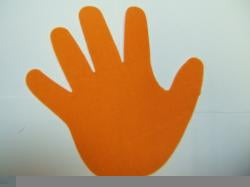 Hands Laser Cut Appliques (Size: with FUSIBLE - 6"H, Color: Orange)