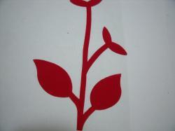 Flower Stem w/Leaf Large Laser Cut Appliques (Size: normal, Color: Red )
