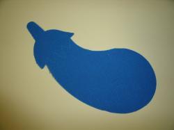 Eggplant/Squash Laser Cut Appliques (Color: Blue, Size: 4"W, Direction: Facing left)