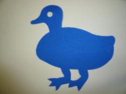 Duck Laser Cut Appliques (Size: 4"H, Color: Blue , Direction: Facing left)