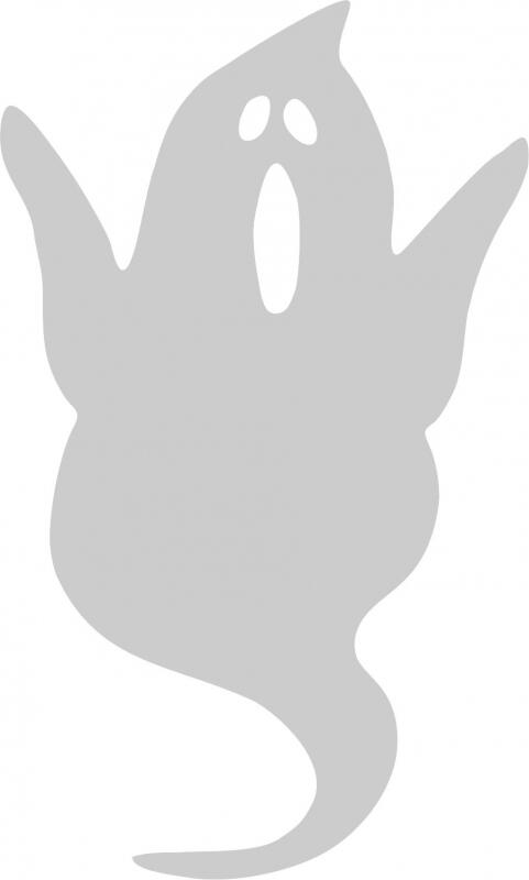 Ghost Laser Cut Appliques (Size: 4"H, Color: Gray)