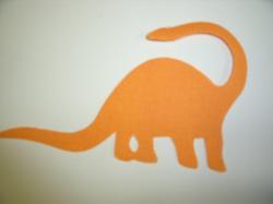 Dinosaur - Apatosaurus Laser Cut Appliques (Size: 5"W, Color: Orange , Direction: Facing left)