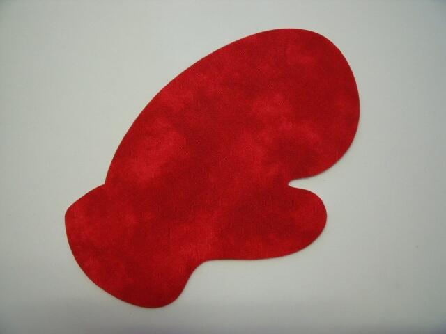 Christmas Mitten Laser Cut Appliques (Size: 4"H, Color: Tonal - Red, Direction: Facing right)