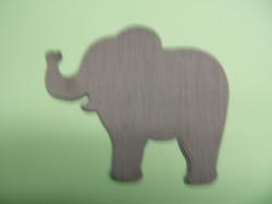 Elephant Laser Cut Appliques (Size: 4"W, Color: Gray , Directon: Facing left)