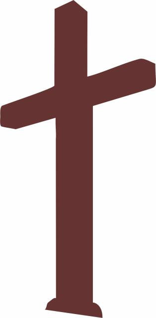 Cross #11 Silhouette Laser Cut Appliques (Size: 12"H, Color: Brown )