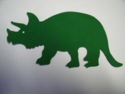 Dinosaur - Triceratops Laser Cut Appliques (Size: 5"W, Color: Green  , Direction: Facing left)
