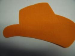 Cowboy Hat Laser Cut Appliques (Size: 5"W, Color: Orange  , Direction: Facing right)