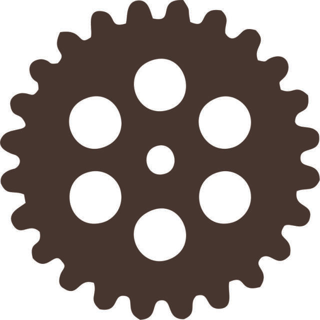 Gear #1 Silhouette Laser Cut Appliques (Color: Brown, Size: 9')
