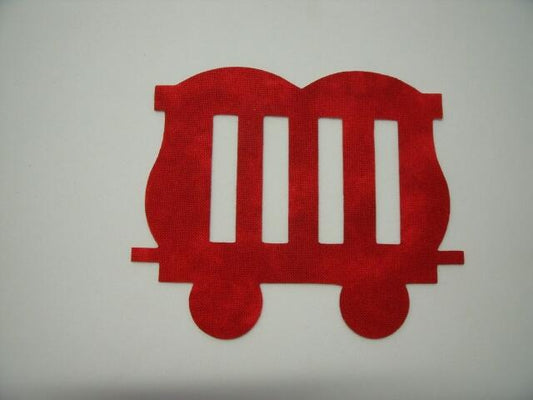 Christmas Train Zoo Car Laser Cut Appliques (Size: 4"H , Color: Tonal - Red)