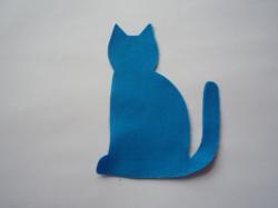 Cat Laser Cut Appliques (Size: 4"H, Color: Blue  , Direction: Facing left)