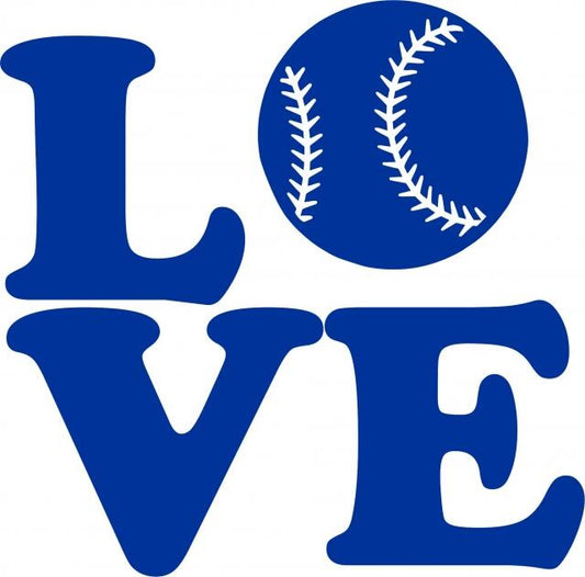 KIT - LOVE - Baseball Laser Cut Silhouettes (Size: 4"H, Color: Blue)