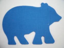 Bear Laser Cut Appliques  (Size: 5"W, Color: Blue  , Direction: Facing right)